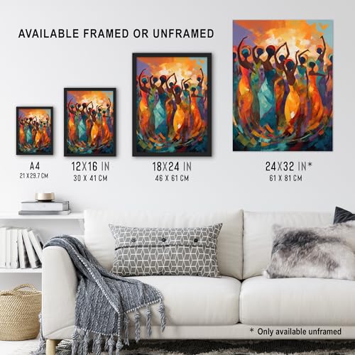 Artery8 Abstract Africa Dance African Dancing Painting Rhythm Body Energy Theatre Arts Artwork Extra Large XL Wall Art Poster Print - Image 3