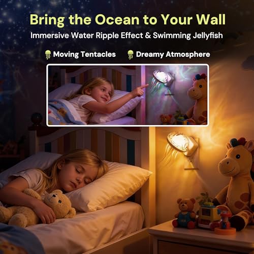 L LOHAS LED Night Lights Plug Into Wall, Night Lights Jellyfish Projector - image 7