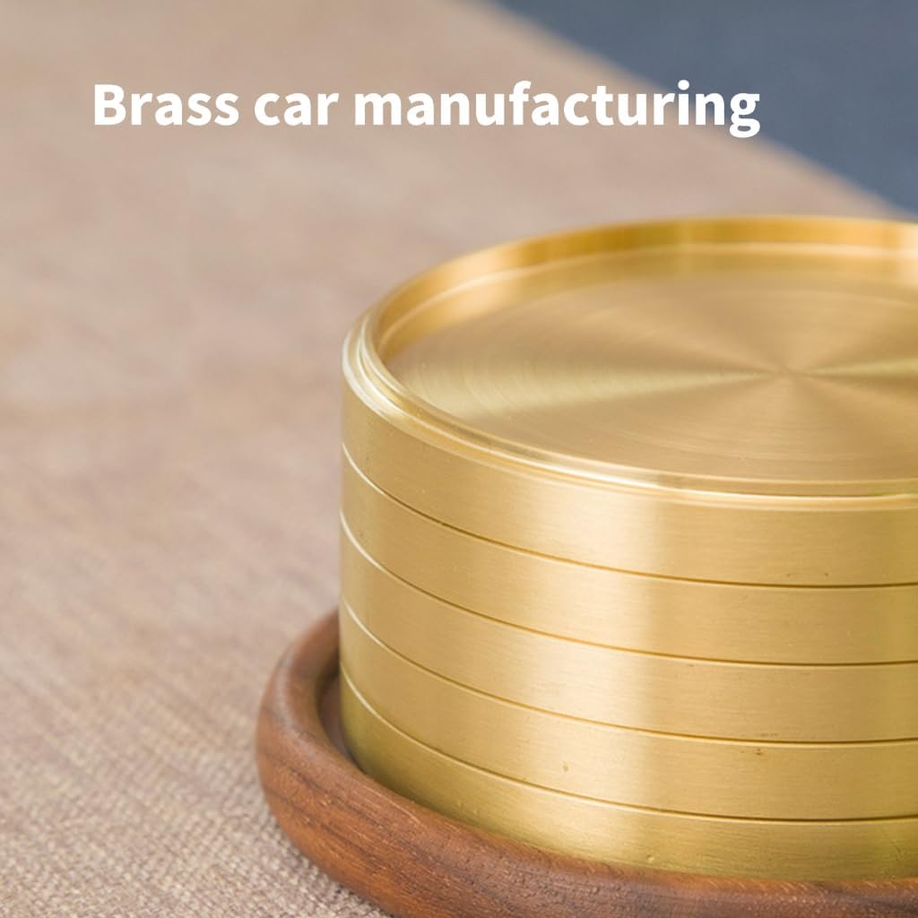 5Pcs Brass Coaster Round Storage Tray Jewelry Display Plate Heat Insulation Mat