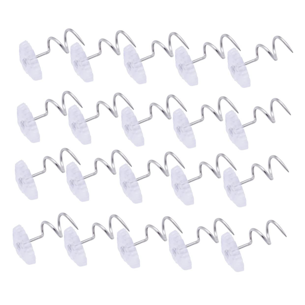Mikinona 60pcs Plastic Twisted Transparent Bedskirt Fasteners for Upholstery and Bedding Easy to Use for Home Decoration and Furniture