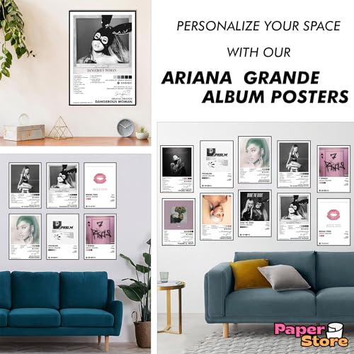 Image of Thepaper9store Pack of 10 - Ariana Grande Music Album Art Wall Posters 8.2x11.8 inch Adhesive Tape Attached Wall Decor, Music Poster, Wall Art For Bedroom, Living room, Office (Ariana Grande)