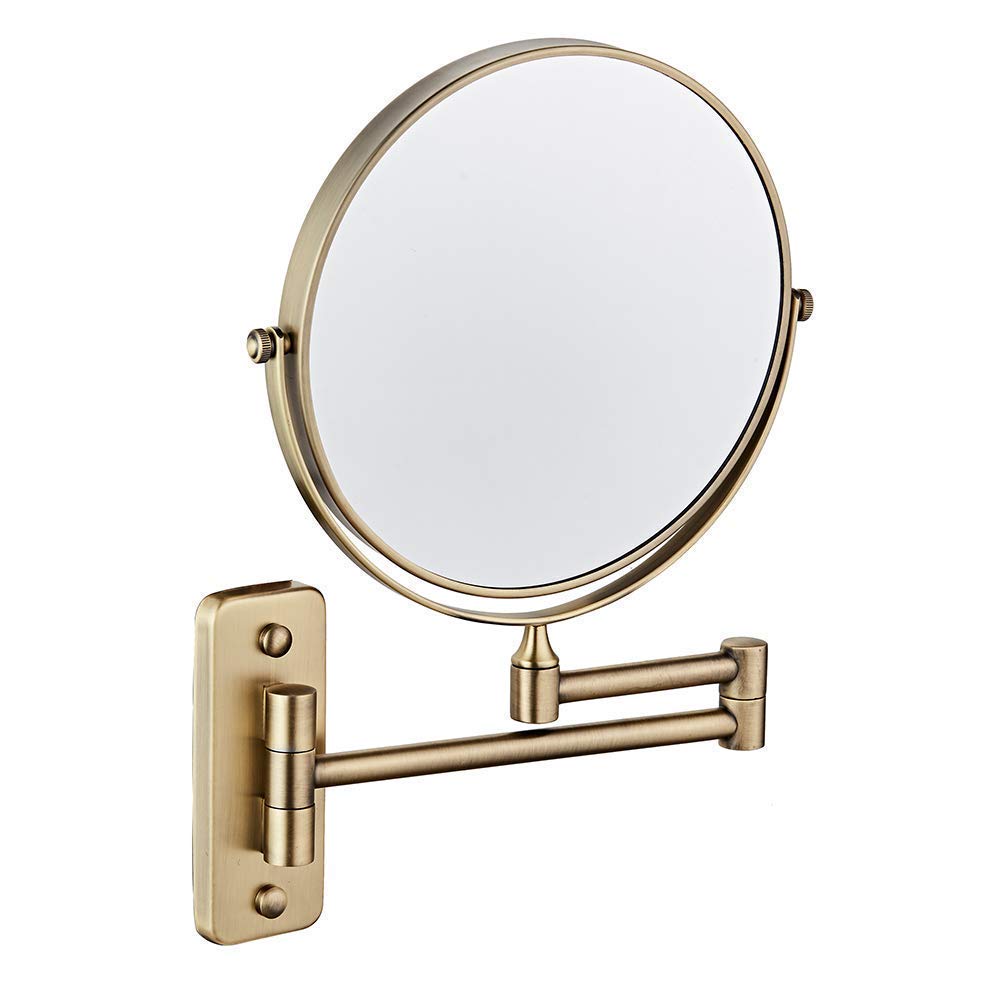 Miroir de maquillage mural 6 pouces avec double face grossissante 3X et bras pliant pour hôtel