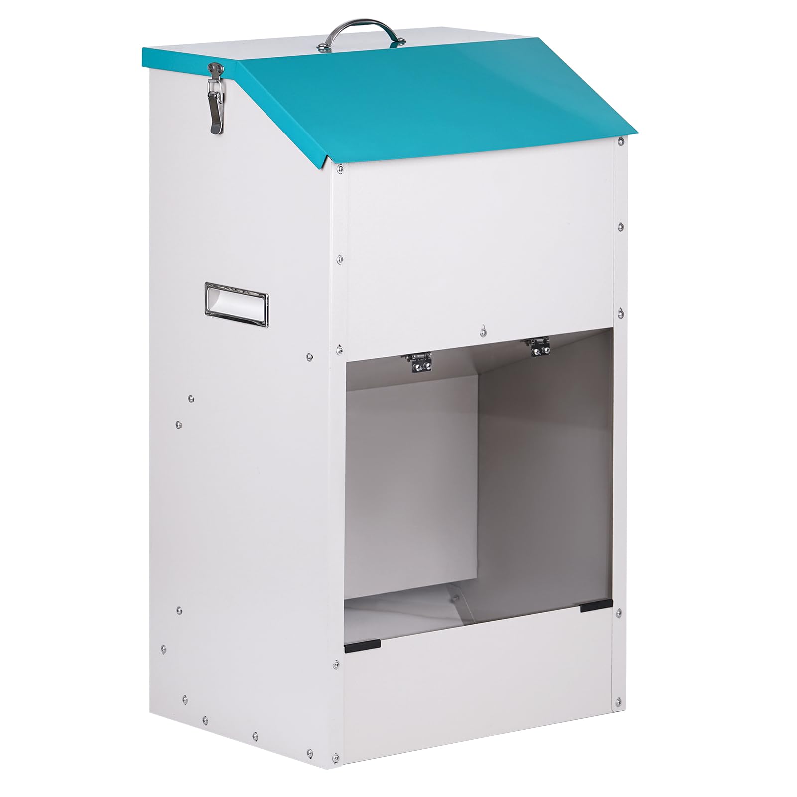 Alimentador automático para Grandes Perros de 50 lbs, alimentador automático Exterior, Distribuidor de Alimentos para Grandes Perros, alimentador de Gravedad galvanizado de Gran Capacidad para