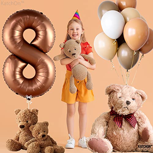 Image of KatchOn, Coffee Brown 8 Balloon Number - 40 Inch