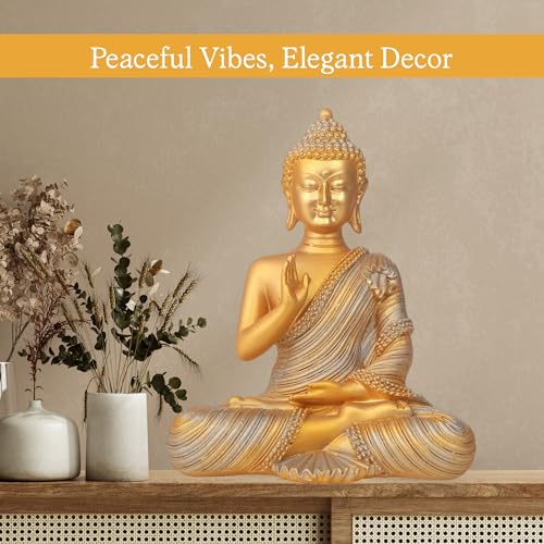 Swadeshi Decors New 21 Centimetre Meditating Sitting Buddha Statue showpiece Idol Home Decor Items for Living Room and Gifts Buddha Idol for Home & Office Decor 3 51gaH MPjrL