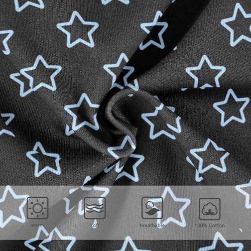 Black Star Shape Outline Little Boys Cotton Briefs Soft Breathable Comfortable Tag-Free Underwear3