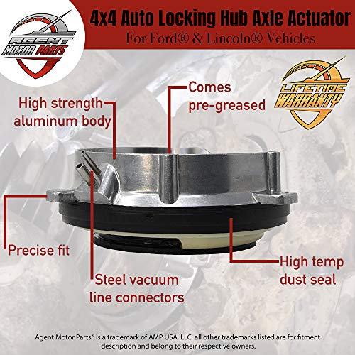 4WD 4x4 4Wheel Drive Auto Locking Hub Axle Actuator Front Right or Left - Replaces Part# 7L1Z-3C247-A - fits 2004-2015 Ford F150, for 2003-2015 Ford Expedition, 03-15 Lincoln Navigator - 7L1Z3C247A
