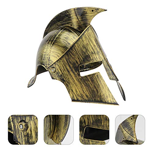 PretyzOOM Capacete Viking de PVC dourado medieval viking guerreiro chapéu pirata chapéu gladiatus, a
