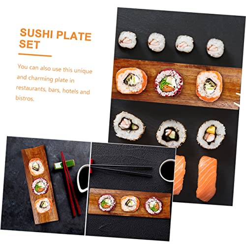 Bandeja para sushi japonesa de 4 piezas estilo decorativo miniatura 7