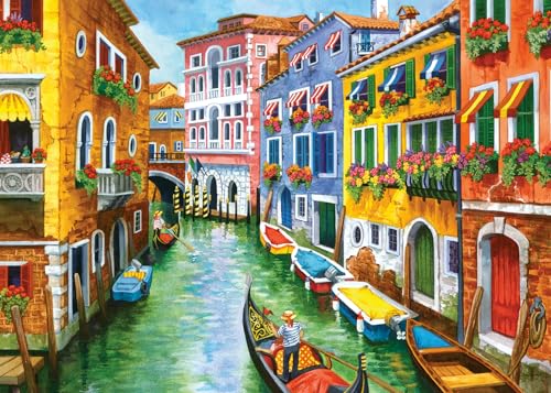 Rompecabezas Ravensburger 'Paseo en góndola', 300 piezas, formato grande con escena veneciana vibrante de Nancy Wernersbach, acabado mate para mejores visuales, materiales ecológicos miniatura 1