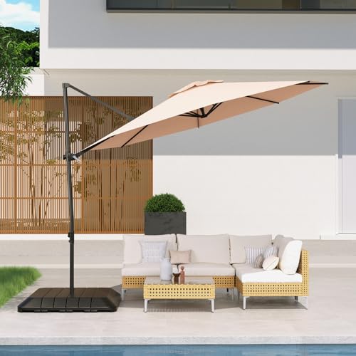 Grand patio 10Ft Patio Cantilever Umbrella with Cross...