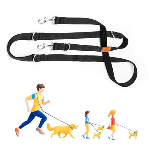 candyPet® Correa para Perros Multiposición 12 en 1 – Manos Libres, Ajustable en 7 Longitudes, Acolchada con Neopreno, 240 cm – Ideal para Pasear, Correr, Entrenamiento – para Todo Tipo de Perros