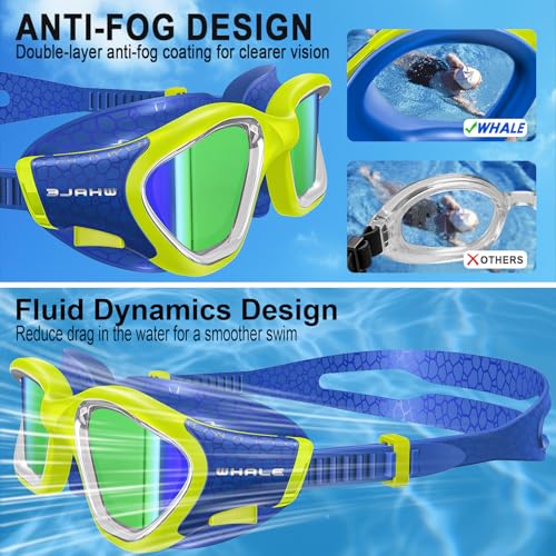 Image of Whale Swim Goggles Polarized Anti-Fog Lenses, Unisex | 100% UV Protection | Anti-Fog Goggles High Definition, Wide-Angle View