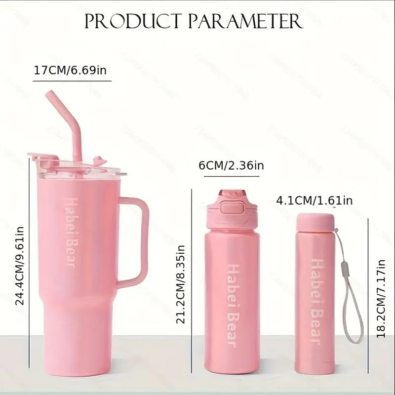 Image of 7Seas 1200ml Plastic Water Tumbler with 800ml & 300ml Water Bottle-Reusable Gym,Travel and Office use Drinking Cup with Leak-Proof Lid and Straw|Portable Outdoor and Home use Water Bottle Set of 3Pc