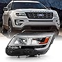 ACANII - For 2016-2018 Ford Explorer Limited|XLT|Platinum w/o Full LED Chrome Bezel LED Headlight - Driver, w/o Logo