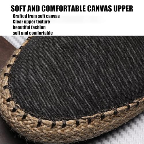 Men's Canvas Slip On Espadrille Loafer,Simple Leisure Walking Sneakers Moccasins Boat Shoes Comfortable Breathable Flats Driving Shoes3