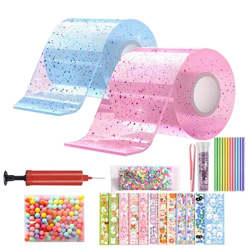 Cinta de Burbuja, Cinta de Nanoburbujas Colorida, Nano Cinta para Hacer Burbujas, Nanoburbujas para Niños Que Soplan Bricolaje, Cinta de Burbuja Nanoelástica Juguete de Cinta Elástica