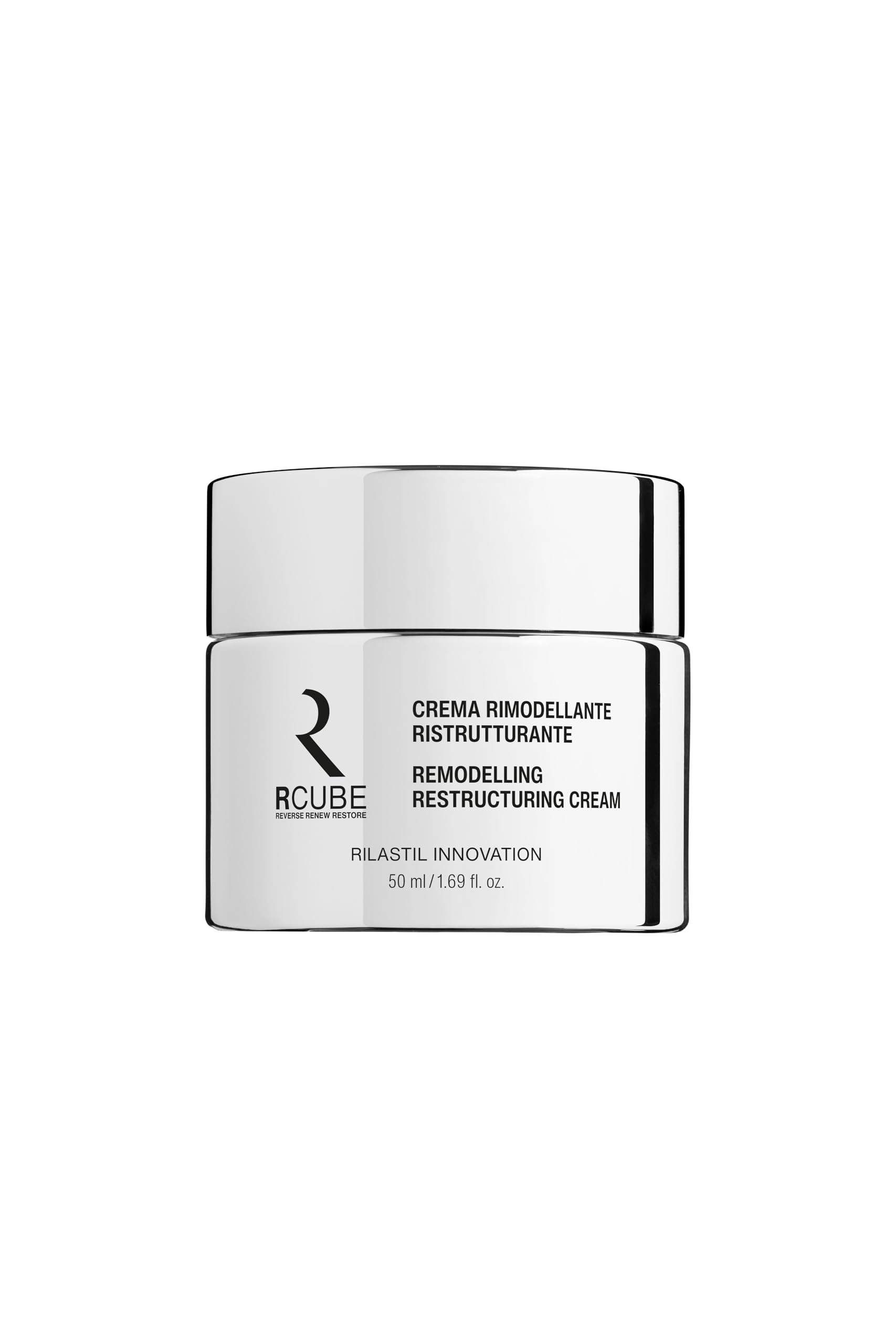 Rilastil RCube Modellierende und restrukturierende Gesichtscreme mit RCube Complex und Aminosäuren zur Reduzierung der Hautalterung, 50 ml