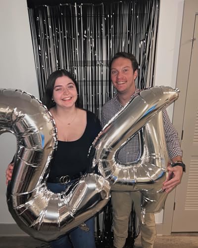 Image of Silver Number 50 Balloon 40 inch, 50 Number Balloons, 50th Silver Birthday Decorations, 50 Year Old Women Men Silver Party Supplies