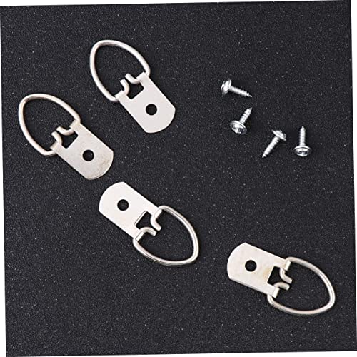 Image of 200Pcs D Ring Picture Frame Hooks with Screws Heavy Duty Wall Fixing Hardware for Hanging Photos Paintings and Artwork Includes Hooks and Screws