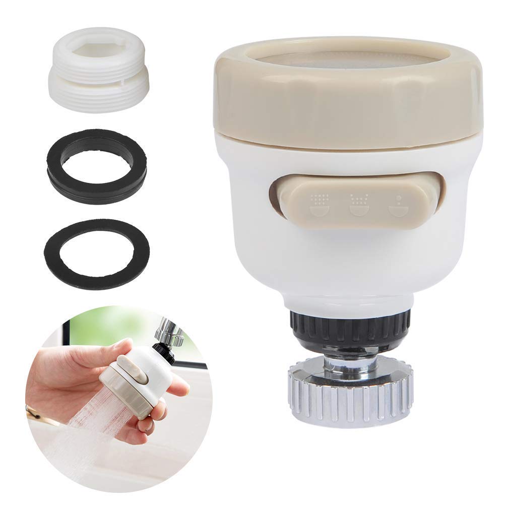 Flexible Kitchen Tap Head Movable Sink Faucet 360° Rotatable ABS Sprayer Removable Anti-Splash Adjustable Filter Nozzle Swivel Water Saving Aerator 3 Modes Kitchen Tap-image-7
