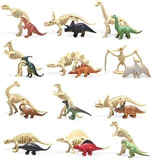 Euclidean Cube Dinosaur Figures,24Pcs Mini Dinosaur Skeleton Set with Educational Realistic Dinosaur Party SuppliesModel Toys for Kids Ages 3 and Up