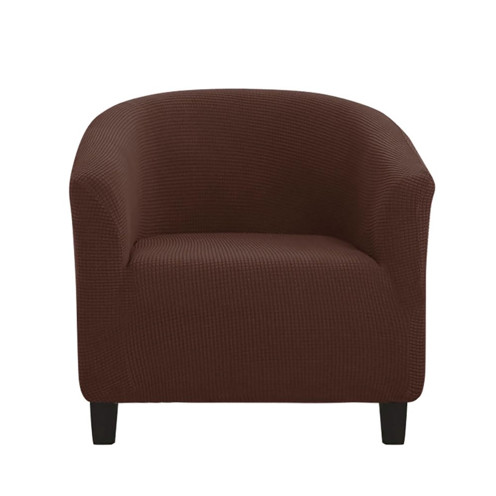 YeGang Tub Chair Covers 1 Piece, Bucket Chair Covers High Stretch Club Chair Covers Soft Armchair Slipcovers for Dining Living Room Office Reception (Coffee)