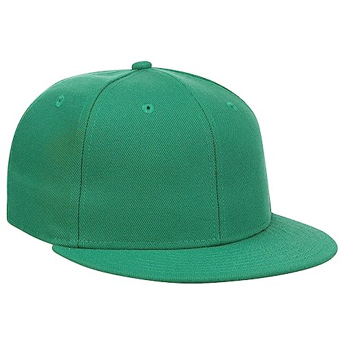 Image of Lids Blank Full Court w /Colored Under Visor Fitted Cap Kelly Green 7 5 /8
