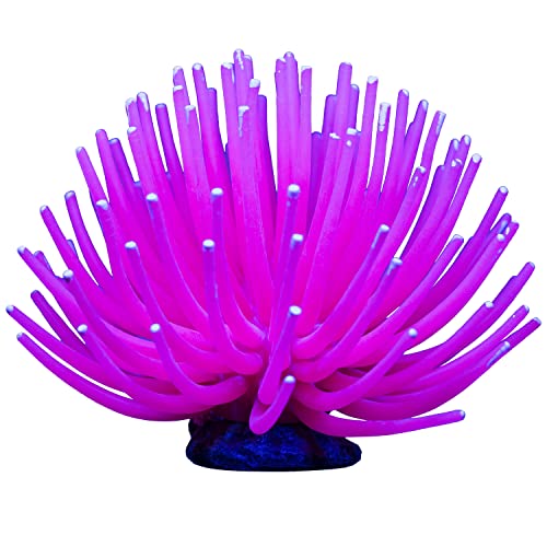 Image of GloFish Anemone Ornament Pink, Detailed Aquarium Ornament, Creates A Glowing Effect