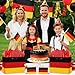 Germany Flag Gift Bag with Card & Wrapping Paper,Germanic Theme Party Decorations Gift Bag for Germans National Day of Germany,Der Tag der Deutschen Einheit,Fiesta Carnival,Birthday Goodie Treat Bag