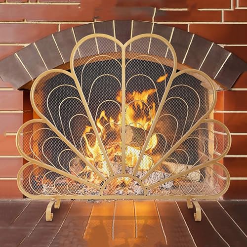 Protector de chispas para chimenea de hierro forjado con diseño elegante 6