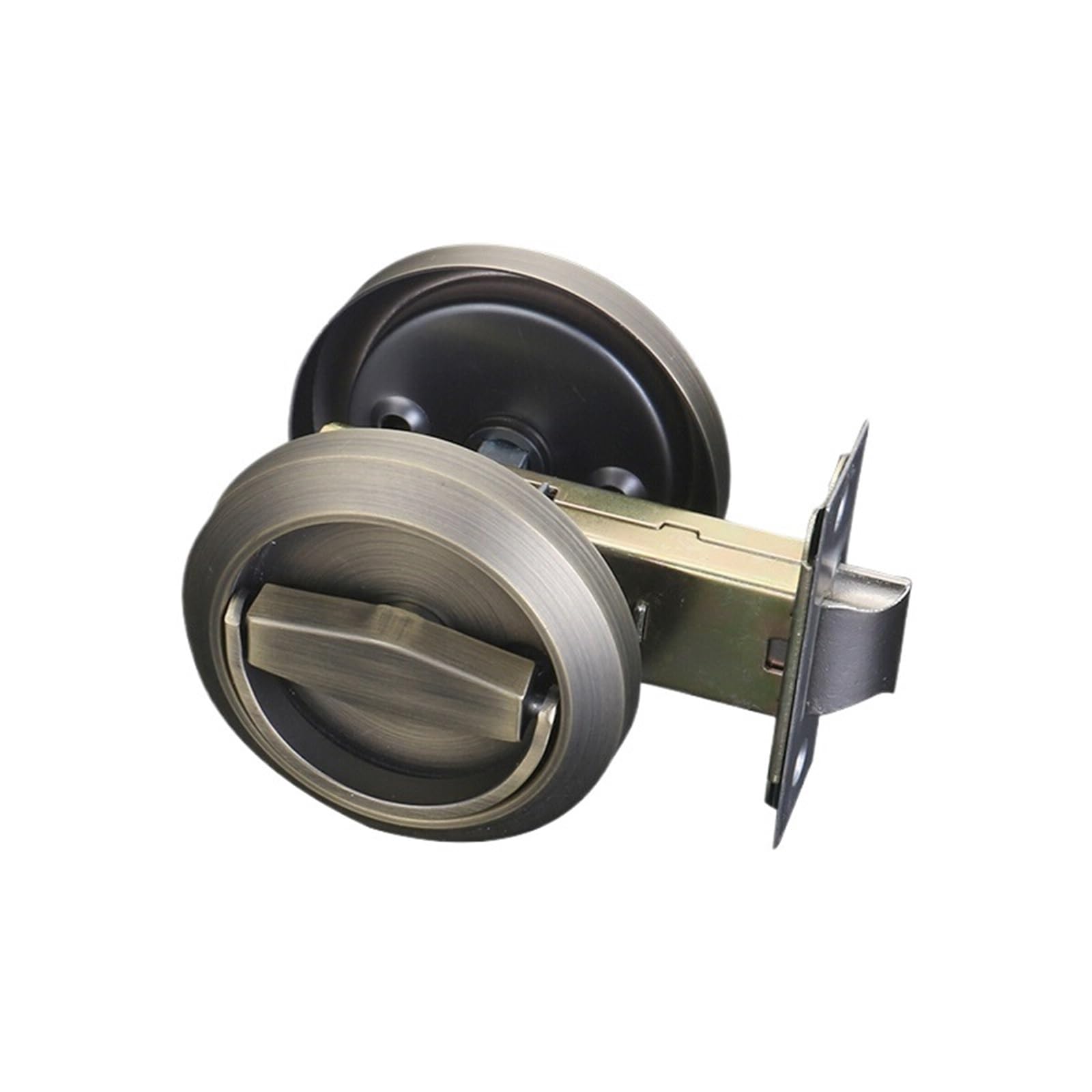 Wqgqpxob Bronze Set Hidden Door Locks Stainless Steel Handle Recessed Cinet Invisible Pull Mechanical Outdoor Lock For Fire Proof Hardware 1Pcs(Bronze Set)