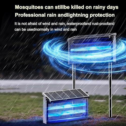 Solar Bug Zapper, 4500V Mosquito Zapper Fly Traps Outdoor Patio Waterproof - image 8