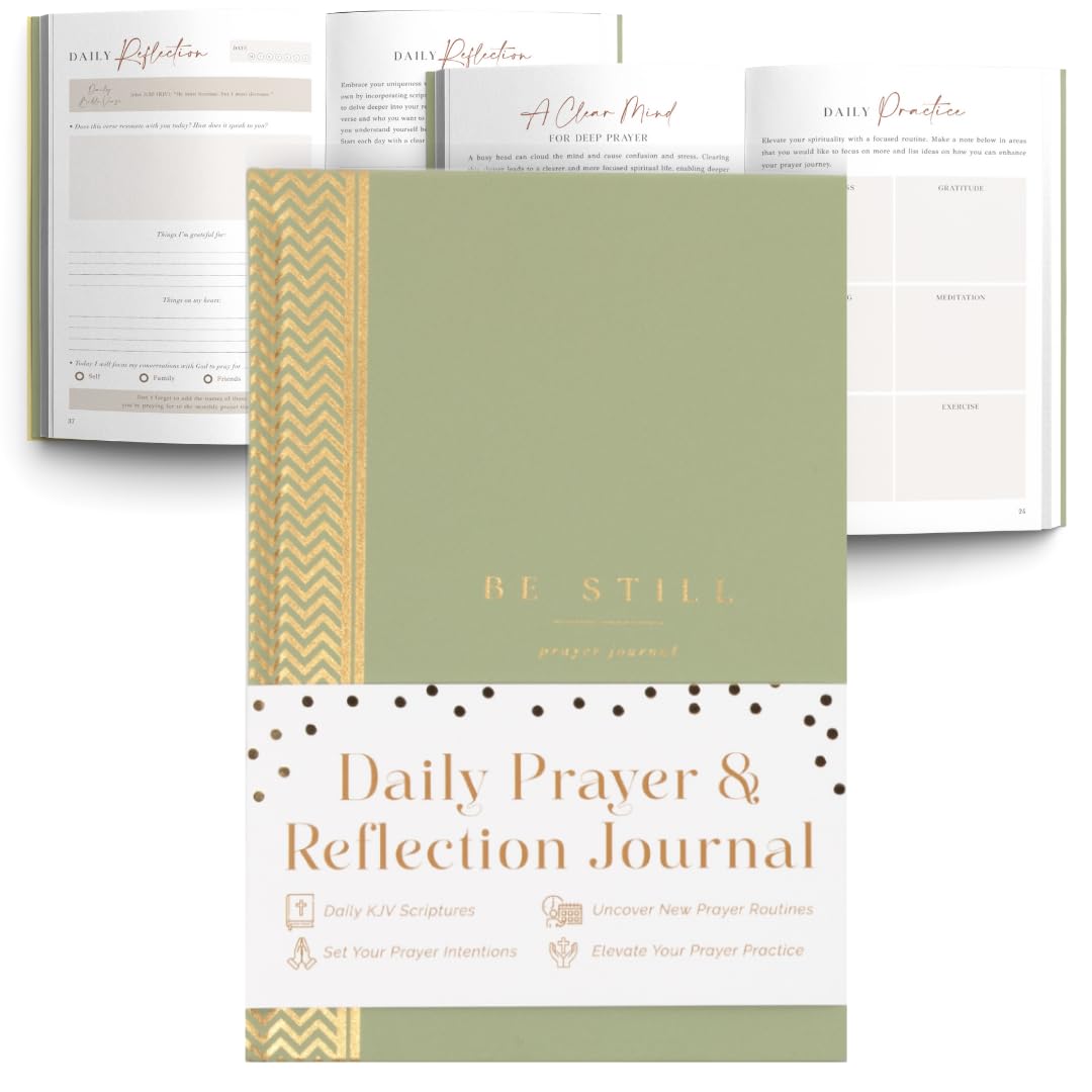 SHINE SPARKLE SLAY The Daily Prayer Journal: Scriptures for Men and Women 2025, 5.5x8 Bible Study and Prayer Tracker, Christian Gift for Spiritual Growth and Reflection, Sage Green Chevron