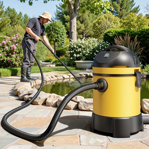 Schlammsauger Wiltec Teichsauger 1400 W mit 30 L Füllmenge und 2 Schläuchen