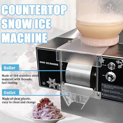 Kakigori - Máquina de hielo afeitado, trituradora de hielo de copo de nieve para Bingsu, compresor de 1200 W para camiones de alimentos y restaurantes