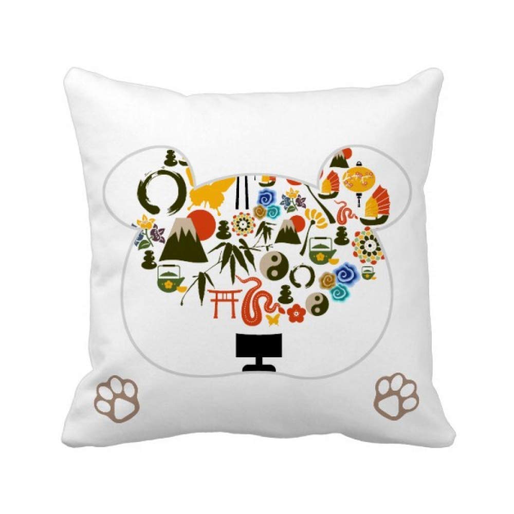 Housse de coussin papillon de Taiji pour décoration de salon zen et cocooning