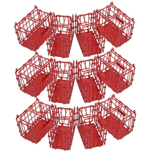 lurrose 15 個小型ミニチュア動物囲い模型 クラフト用ミニ家屋装飾 小動物フェンス模型 精密細工でリアルなミニチュアハウス用おもちゃ