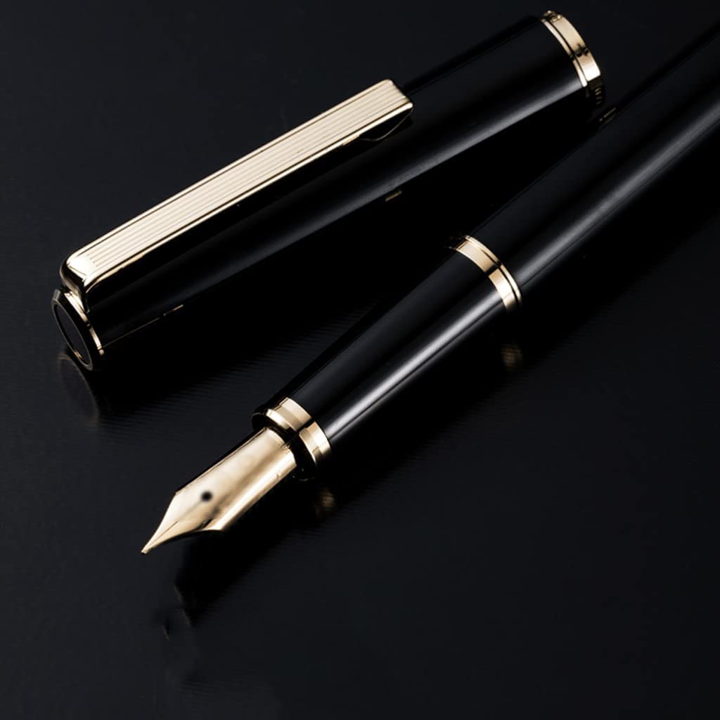 Pluma Fuente Pluma estilográfica Recargable Punta Extra Fina 0,38-0,4mm Pluma Negra para práctica de caligrafía Pluma de caligrafía para una Escritura Suave más Claro