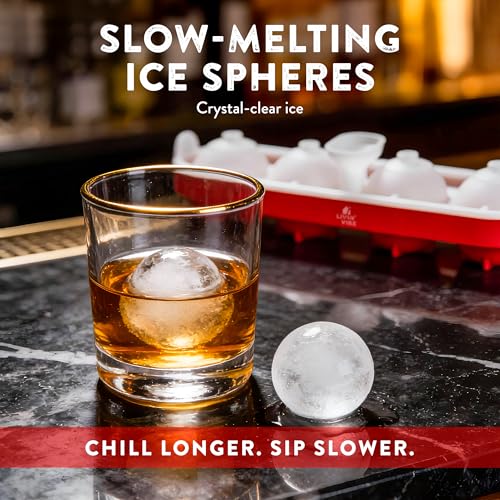 Molde de silicona para bolas de hielo con tapa, 4 esferas grandes miniatura 4