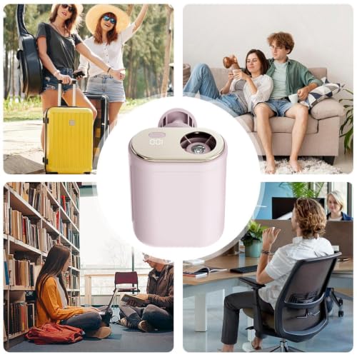 Ventilador portátil con clip para escritorio, camping y viajes con pantalla digital LED 4
