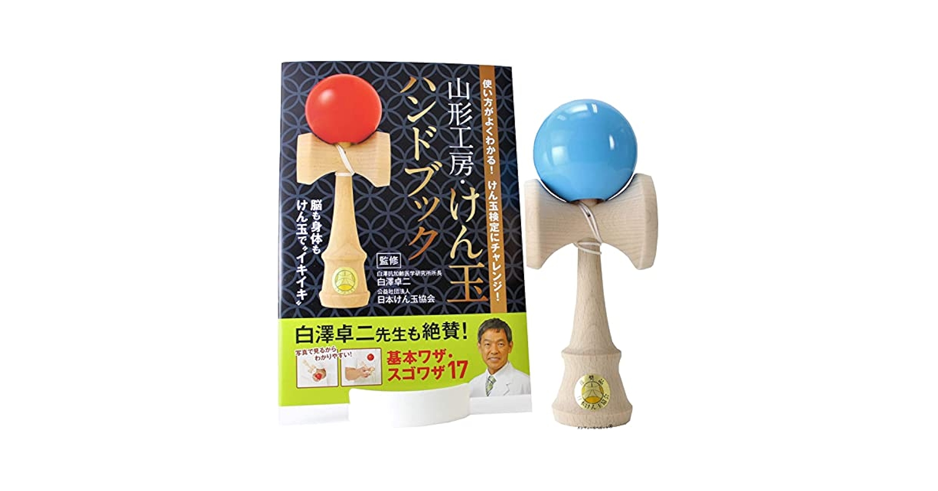 (未使用･未開封品)　日本けん玉協会推奨 福祉けん玉「大晴」水色 ハンドブックセット 国産品(TAISEI KENDAMA)山形工房 6k88evb 福祉けん玉 大晴 青 | 山形工房けん玉SHOP
