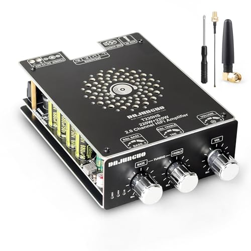 440W Audio Amplifier Board with Treble and Bass Control, TPA3251 Chips, DC 12-36V, Bluetooth 5.2 and AUX Inputs, 2.0 Channel Stereo AMP Board for DIY Wireless Speakers