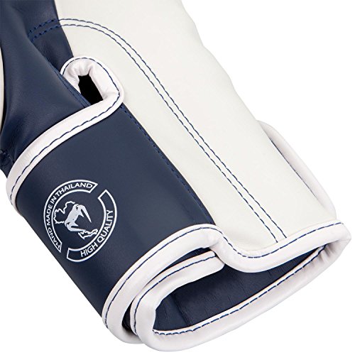 Venum Elite Boxing Gloves-White/Navy Blue-14Oz #TOP4