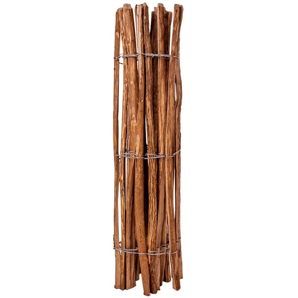 Staccionata in legno di nocciolo impregnato marrone 120x250 cm pannello recinzione barriera steccato grigliato rete divisorio per giardino esterno cortile prato