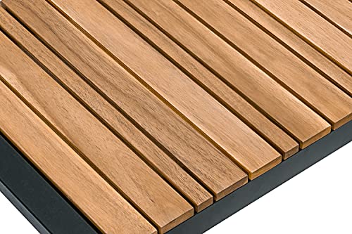 Dehner Balkontisch Chicago Wood, ca. 133 x 74.5 x 42 cm, FSC®-zertifiziertes Akazienholz/Metall, braun/schwarz