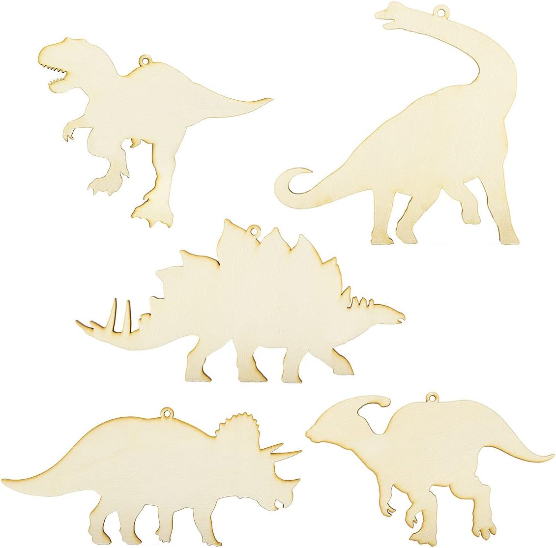 Summer-Ray 20 Wooden Dinosaur Laser Cutout DIY Craft Party Decoration Art Embellishment Room Decoration