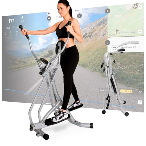 Christopeit Sport Walker Silber – klappbarer Ellipsentrainer – Crosstrainer bis 100kg Gewicht – Stepper mit LCD-Display - 10