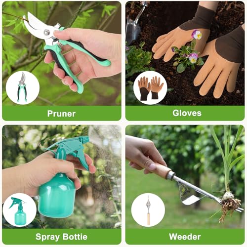 Set de herramientas de jardinería resistentes 9 piezas miniatura 4