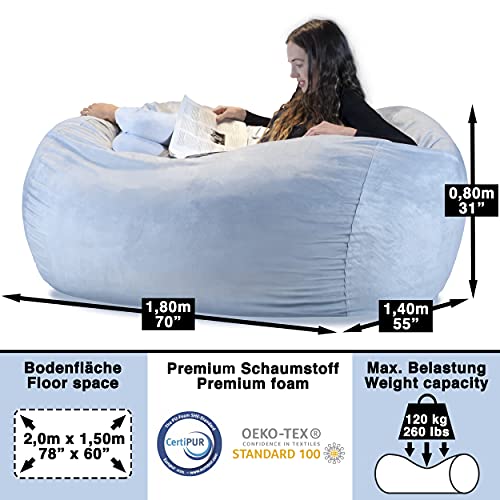 Charlie & Finn DER GRÖSSTE SITZSACK EUROPAS! Relaxen wie auf Einer Wolke Flauschige 1500 l Memory-Foam Füllung und… – Bild 4